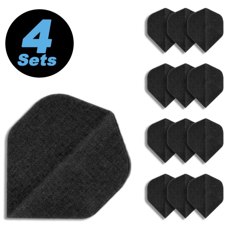 4 Flight Sets (12 Stk) Standard Nylon schwarz