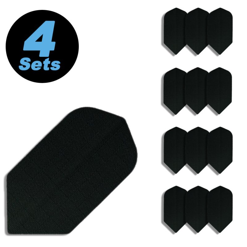 4 Flight Sets (12 Stk) Slim Nylon schwarz