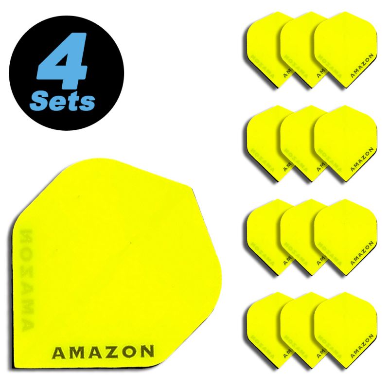 4 Flight Sets (12 pcs) Standard Polyester Extra Strong transperent yellow