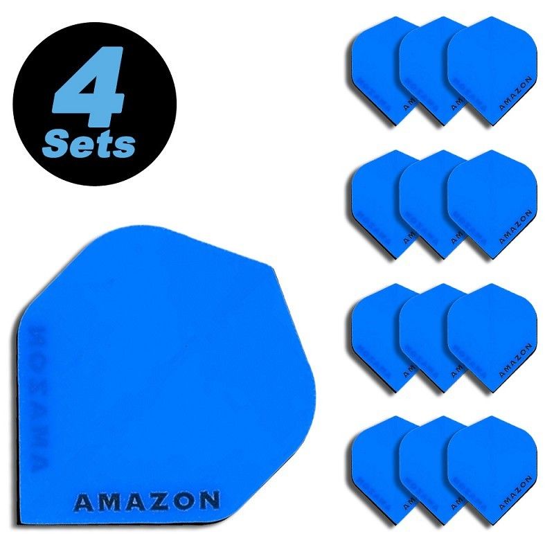 4 Flight Sets (12 pcs) Standard Polyester Extra Strong transparent blue