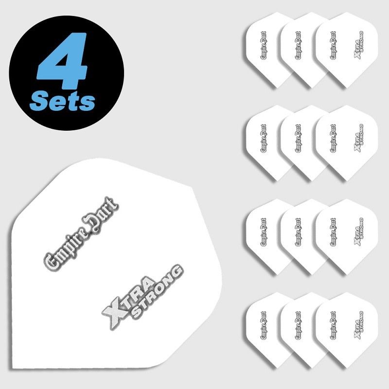 4 Flight Sets (12 pcs) Standard Polyester Dart Xtra-Strong white