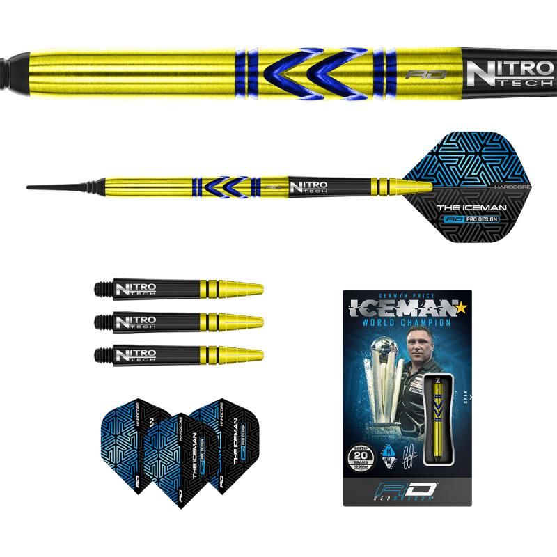 Soft Dartset (3 Stk) Gerwyn "Iceman" Avalanche-Pro Gold