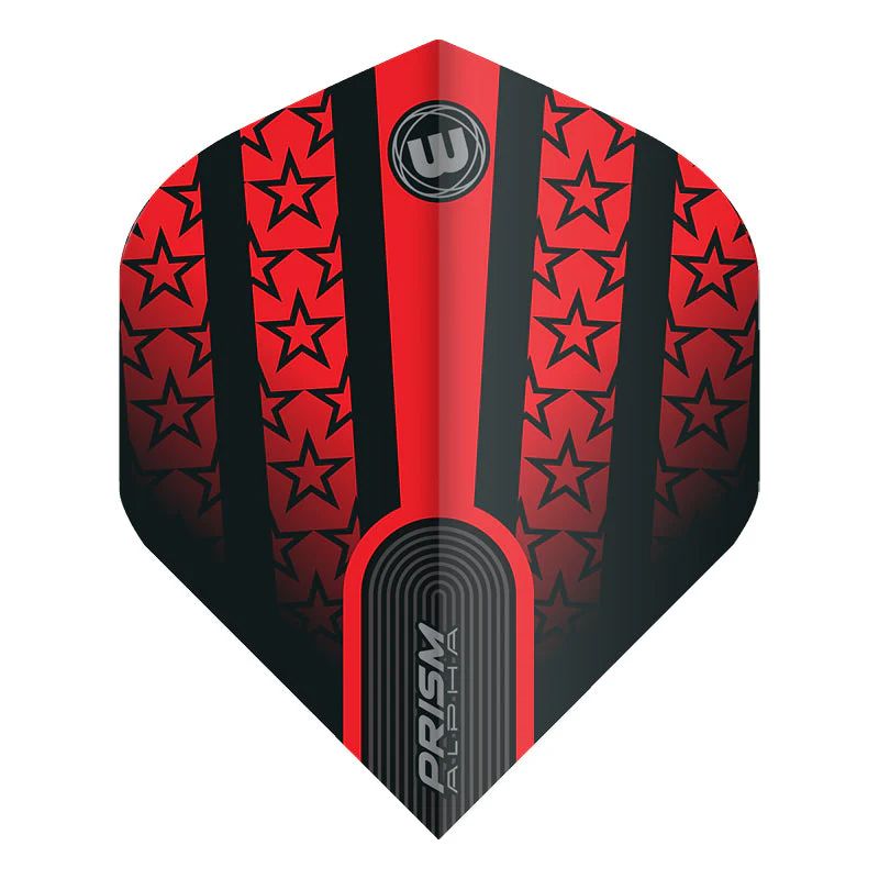 Flight Set Prism Delta red with black stars  02 Winmau