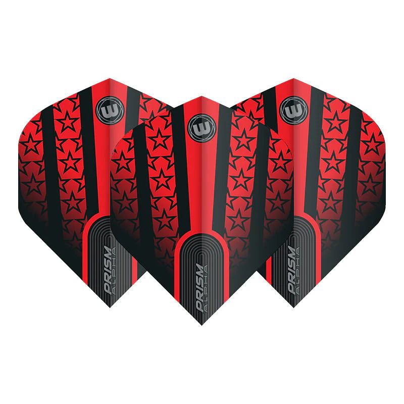 Flight Set Prism Delta red with black stars  02 Winmau