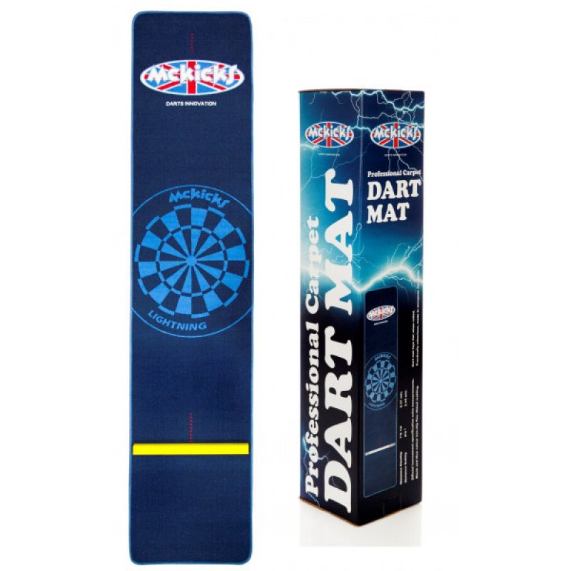 Dartmatte McKicks blau mit Oche / 300 x 65 cm