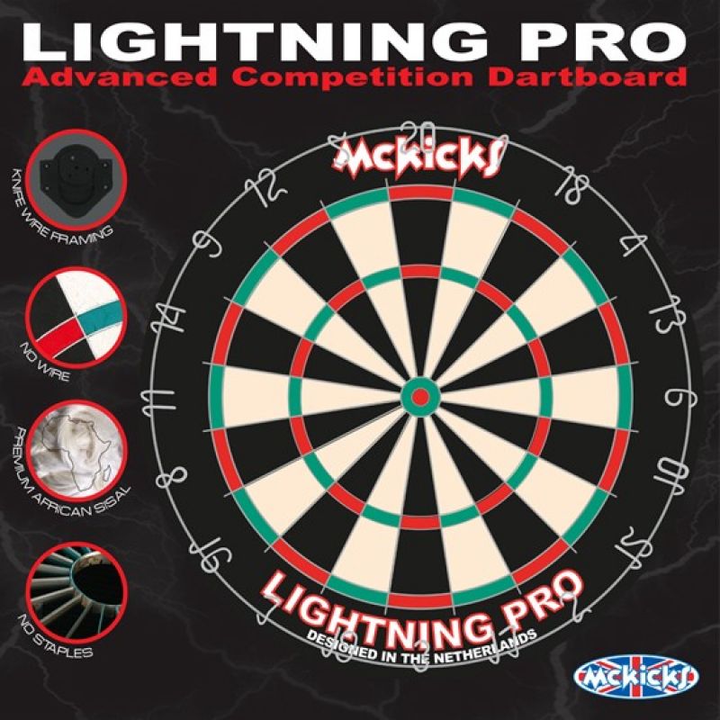 Dartboard McKicks Lighting Pro with rotatable wall bracket