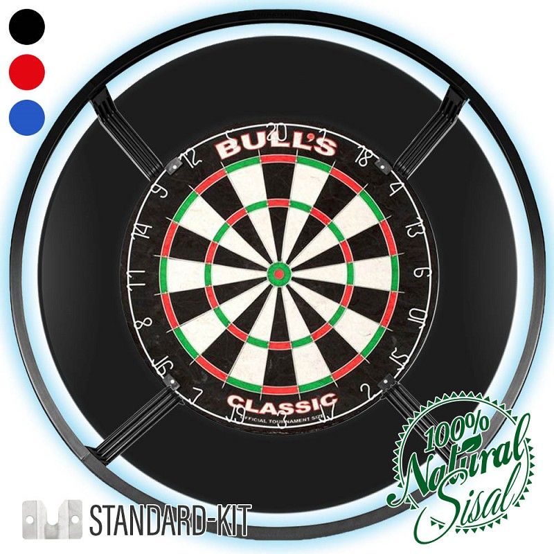 Dartarena Classic mit Dartboard Bristle Classic und  Auffangring mit LED Beleuchtung Corona Vision