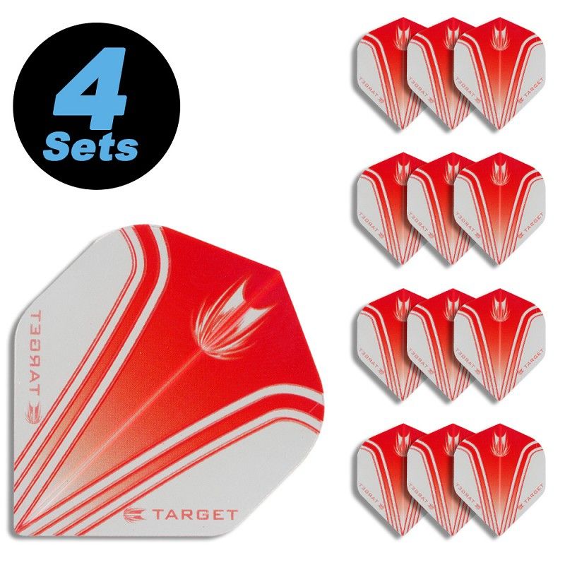 4 Flight Sets (12 pcs) Standard Polyester Vision red