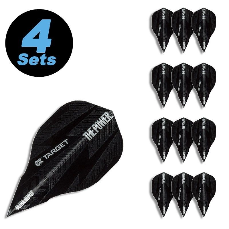 4 Flight Sets (12 Stk) Edge Ghost Power Bolt schwarz Phil Taylor