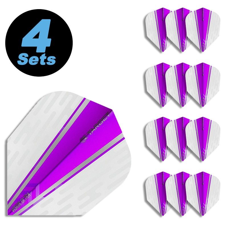 4 Flight Sets (12 pcs) Standard Vision Ultra white/purple