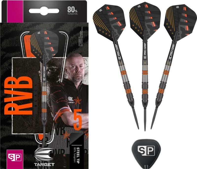 Steel Dartset (3 Stk) Raymond Van Barneveld 80% Black SP 2023