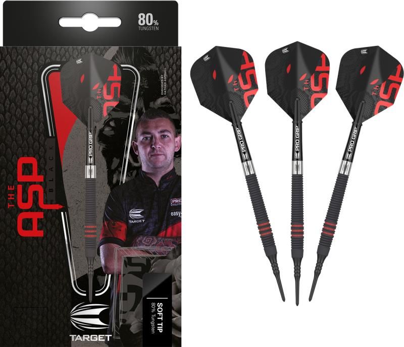 Soft Dartset (3 Stk) Nathan Aspinall 80% Black 18g 2023