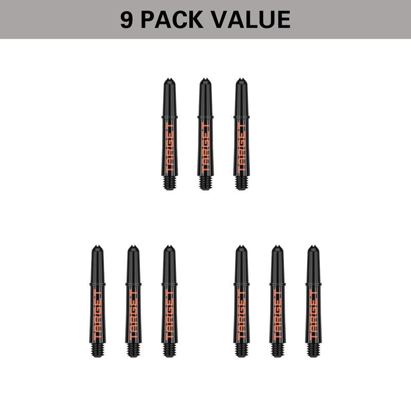 Shaft set (9 pcs) Nylon Pro Grip TAG orange & black 2BA