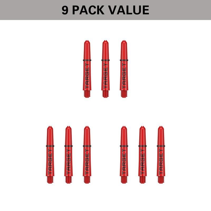 Shaft set (9 pcs) Nylon Pro Grip TAG red & black 2BA