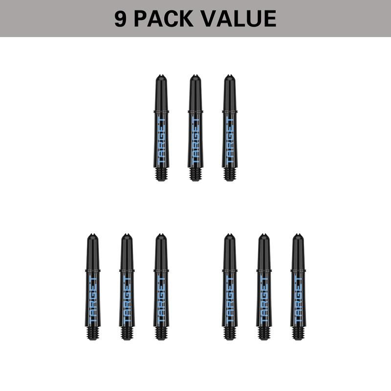 Shaft set (9 pcs) Nylon Pro Grip TAG black & blue 2BA