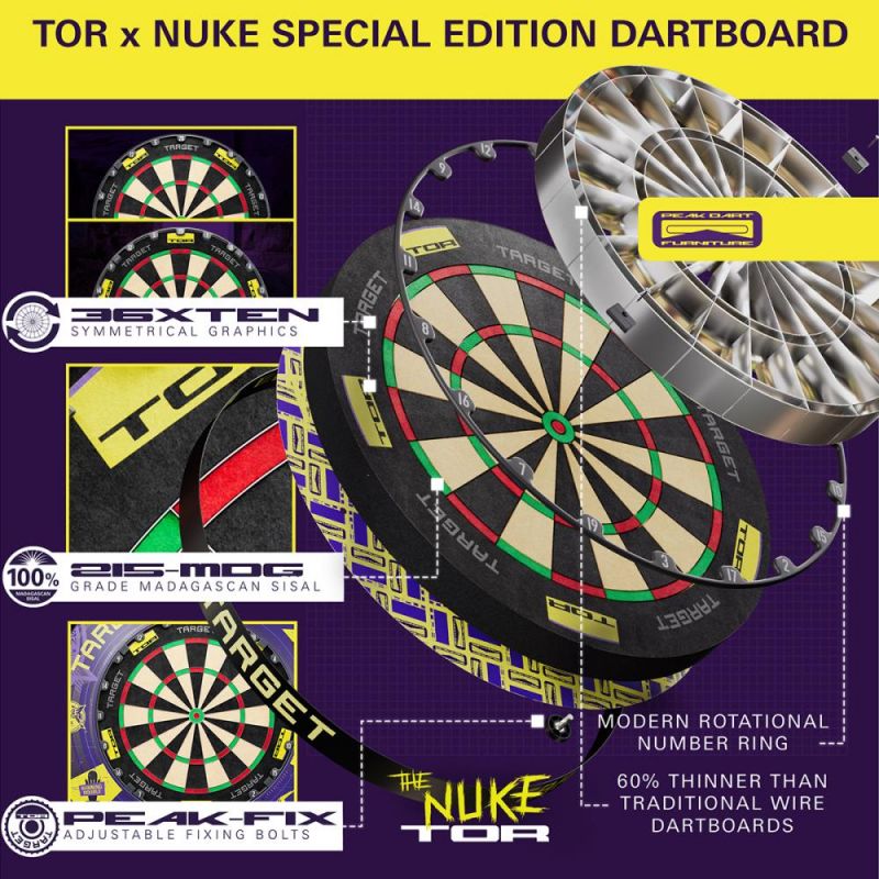 Dart Board Set Luke Littler World Champion 2025 Tor Dartboard & Auffangring