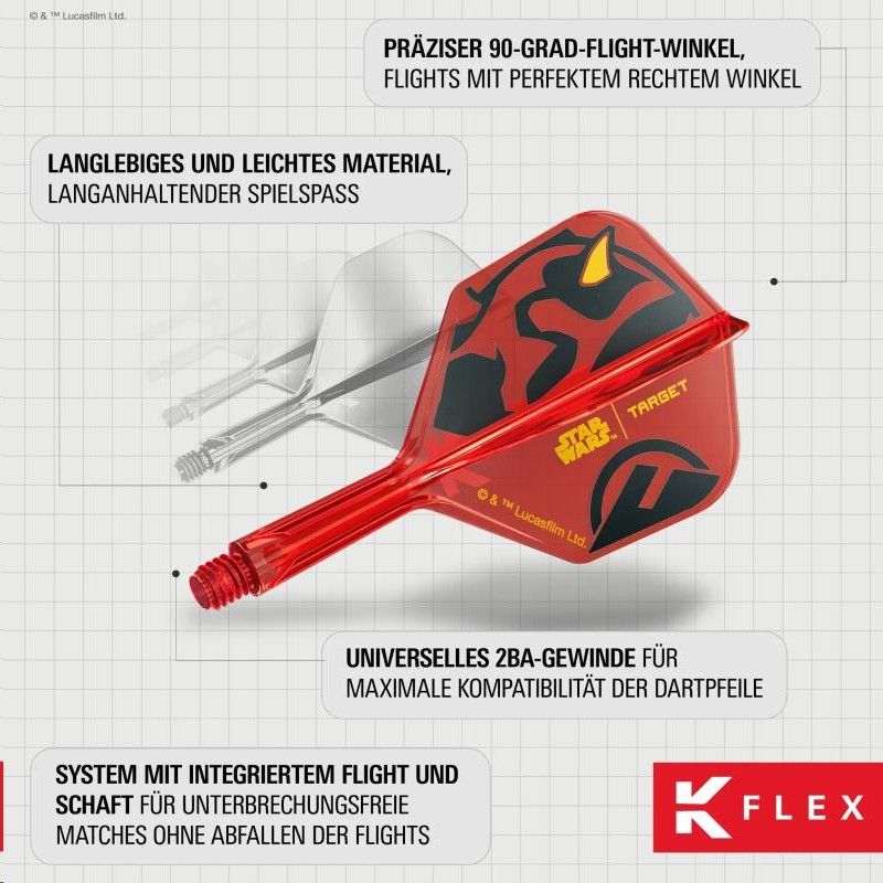 K-FLEX (3 pcs) Flight & Shaft  DARTH MAUL Starwars (No 6)