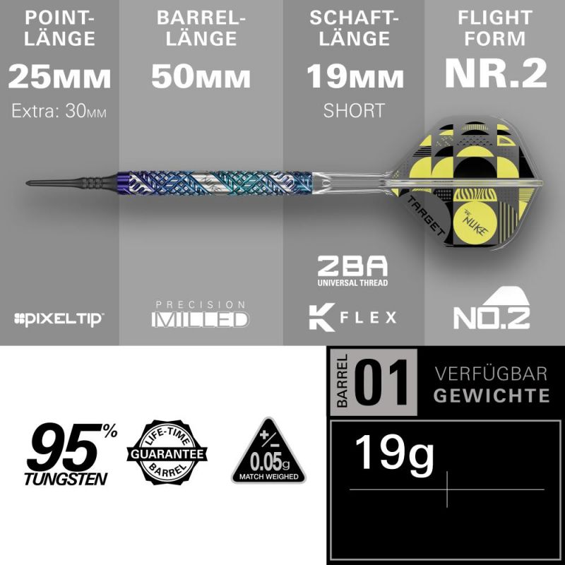 Soft Dartset (3 Stk.) Luke Littler Edge 95% 19G 2025