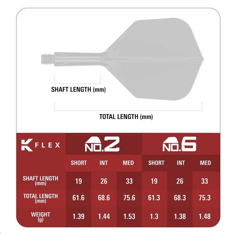 K-FLEX (3 pcs) Flight & Shaft No 6) Aqua  2025