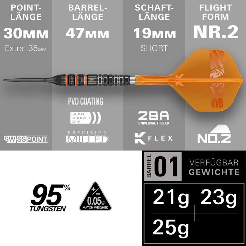 Target Raymond van Barneveld RVB 95K Swiss Point Steeldarts 2026 – 21g / 23g / 25g