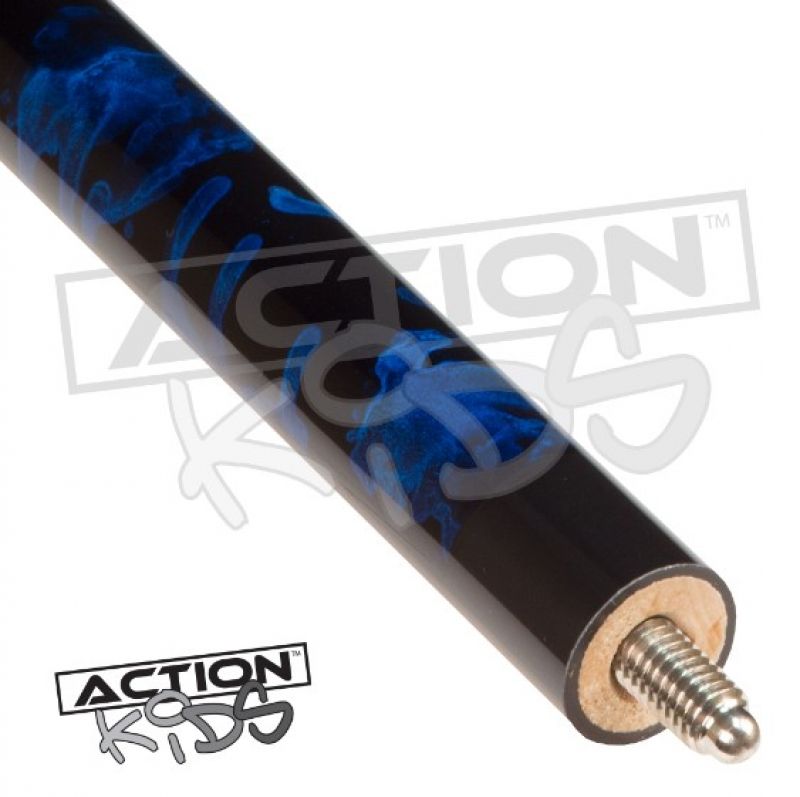 19 OZ Pool Cue 2-piece Action Junior blue / 12 mm glue on tip / L:123 cm