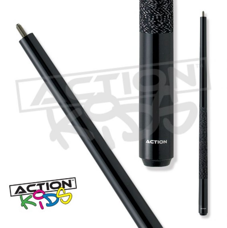 19 OZ Pool Cue 2-piece Action Junior black / 12 mm glue on tip / L:123 cm