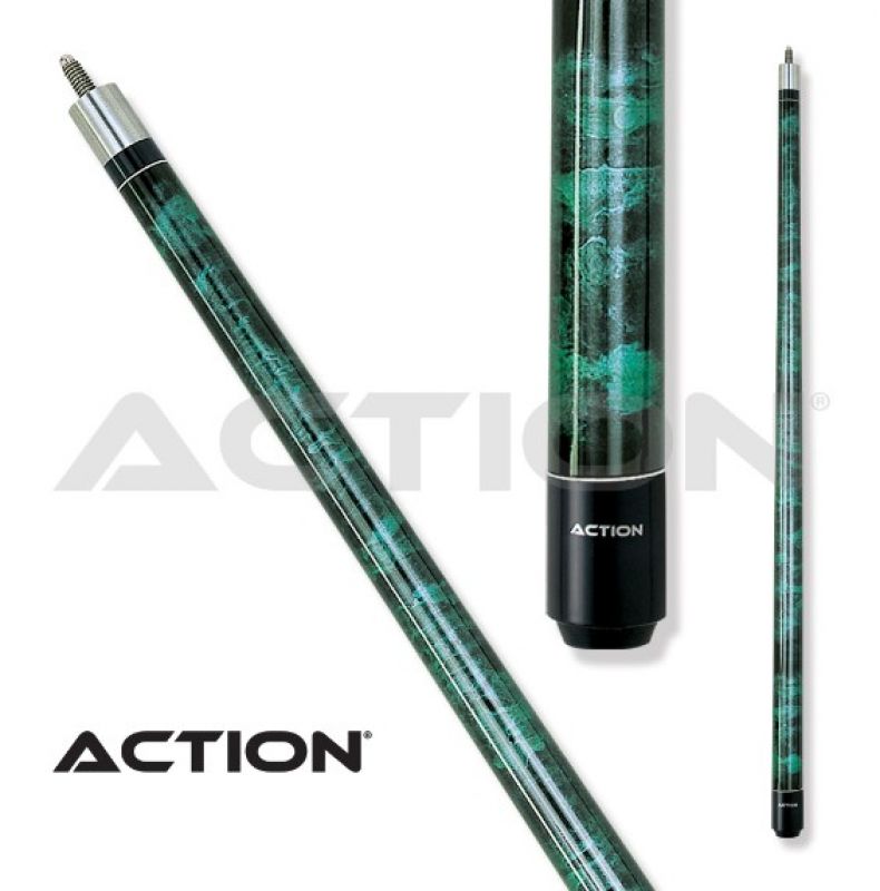 Pool Cue 2-piece Value green / 13 mm glue on tip / L:148 cm