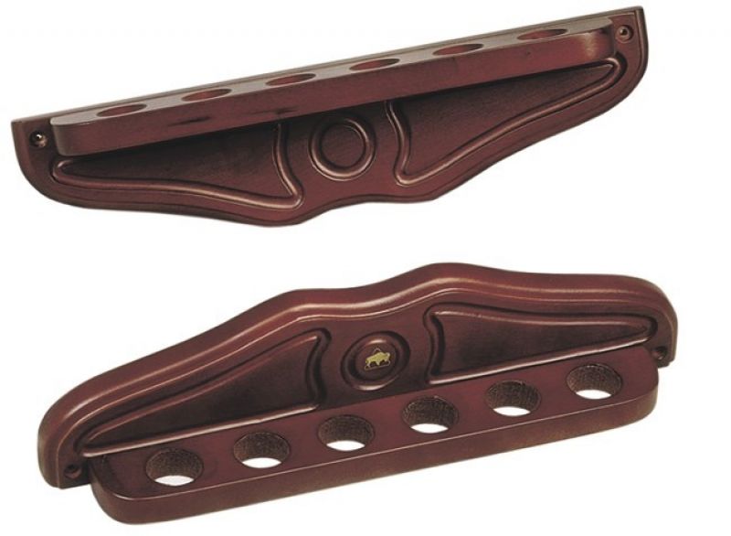 Cue rack for 6 cues deluxe mahogany look