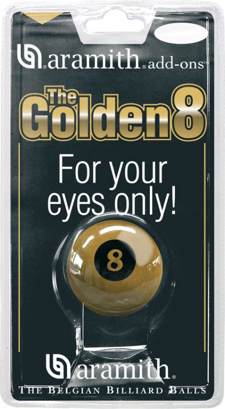 Pool Ball No. 8 " The Golden 8" Aramith 2 1/4" 57.2 mm