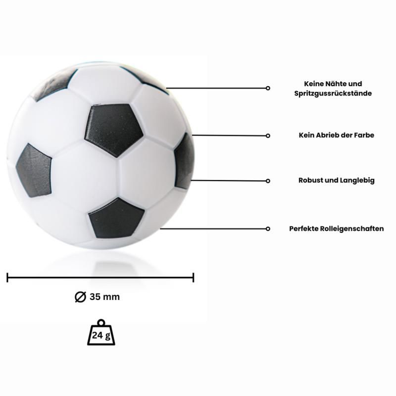 Ball for foosball table black/white d 35 mm 24 g