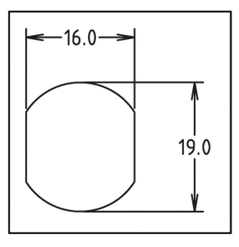 Schloß mit 2 Rundschlüssel KD, Länge 16 mm - 5/8"