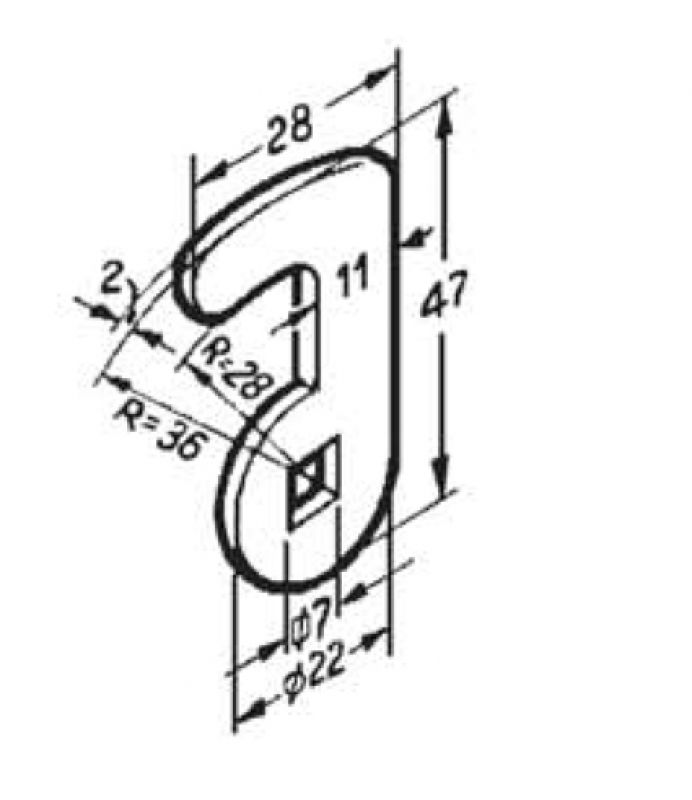 Cam for lock 47 mm