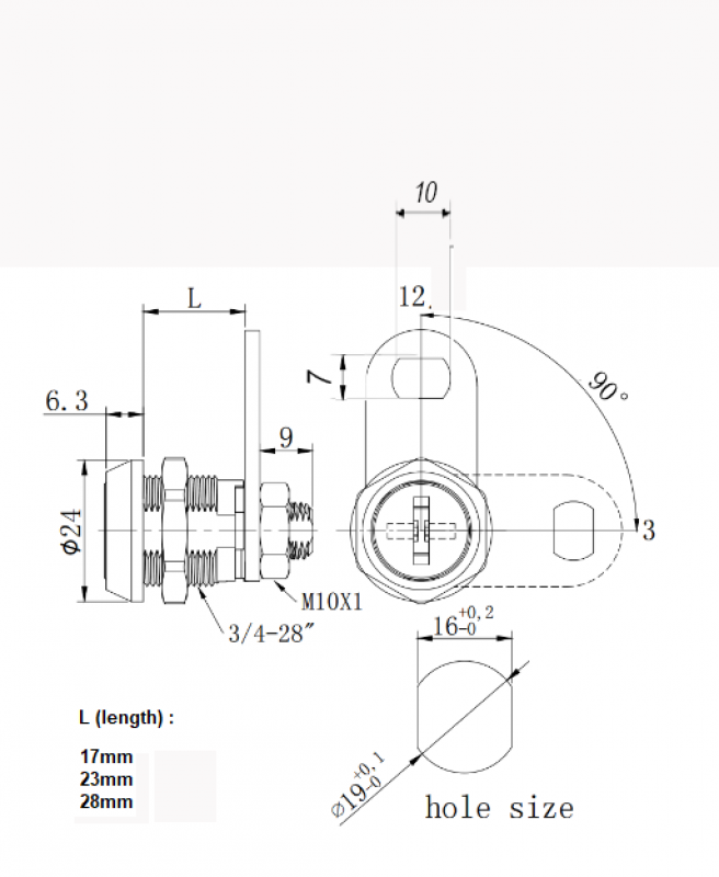 Lock 5/8" 17 mm KA Xlock