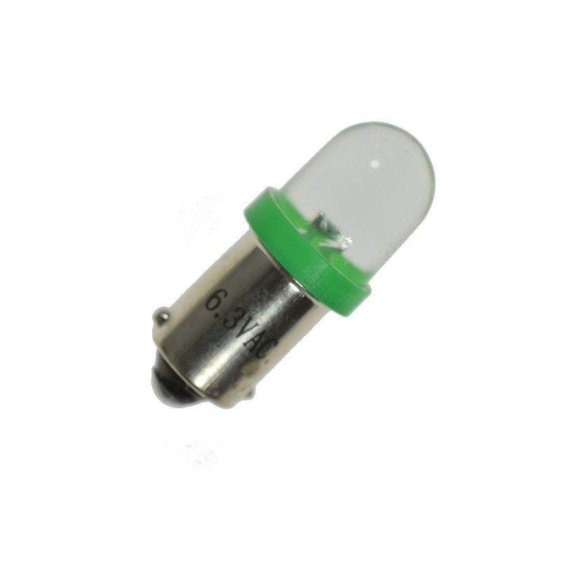 Pinball LED BA9S 6,3 Volt AC Clear round Top 40° Angles