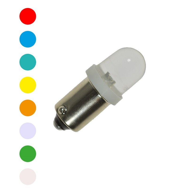 Pinball LED BA9S 6,3 Volt AC Clear round Top 40° Angles