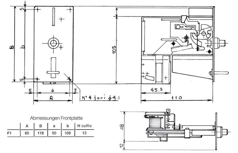 Münzprüfer mechanisch mit Frontplatte F1 0,20 Euro