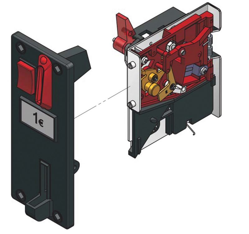 Coinvalidator mechanical with frontplate LF6 1.00 Euro