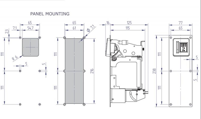 Münzprüferhalterung für 3,5" Münzprüfer