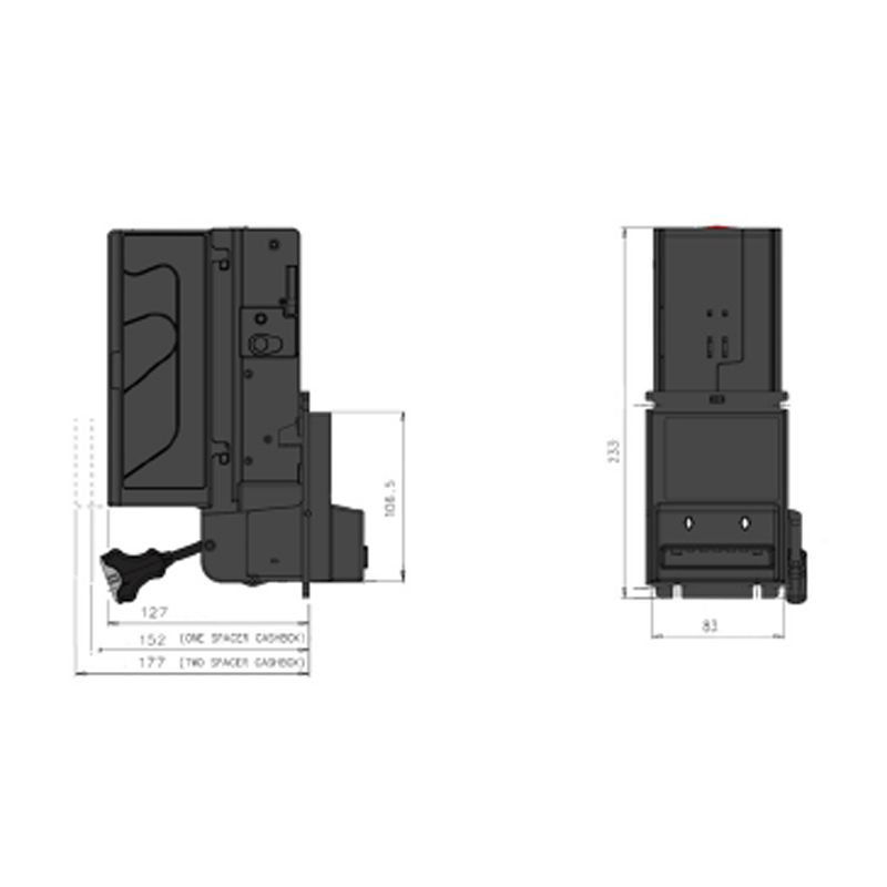 Bill validator/Note reader BV50 (Bezel) 66 mm with cashbox