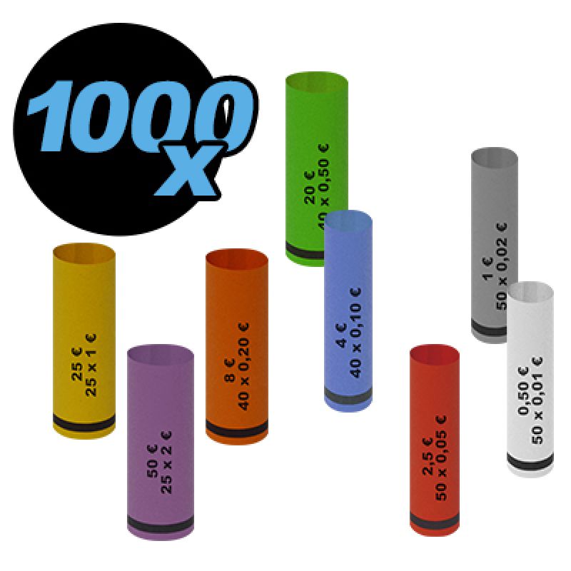 Münzhülsen für Münzzahlgeräte oder zum händisch Füllen 1000 Stück