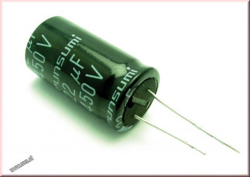 electrolytic capacitor 22 µF/450 Volt