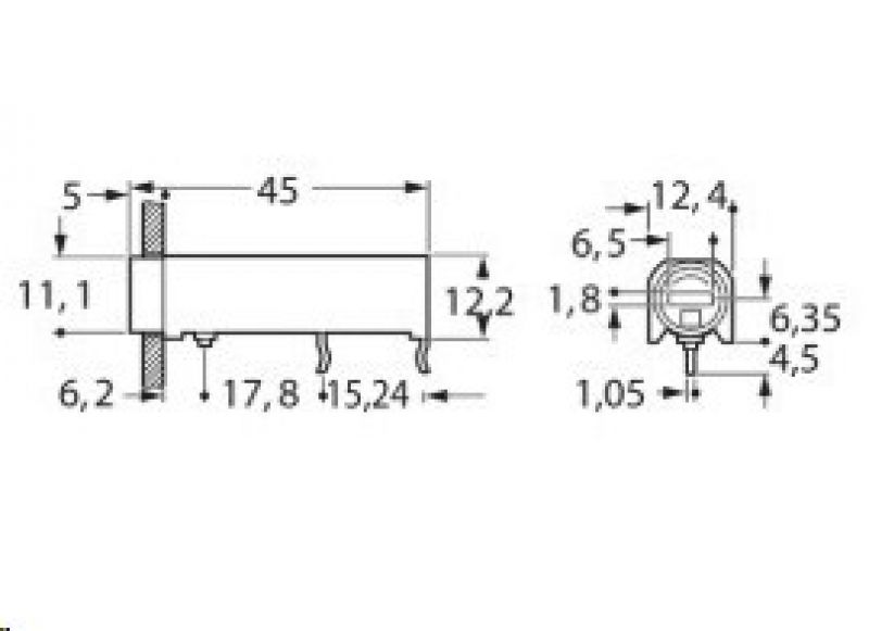 Fuse holder5 x 20 mm/6.3 x 32 mm 10 A 250 V PCB mounting, 0031.3573