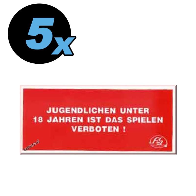 Self-adhesive sticker Jugendlichen unter 18 Jahren