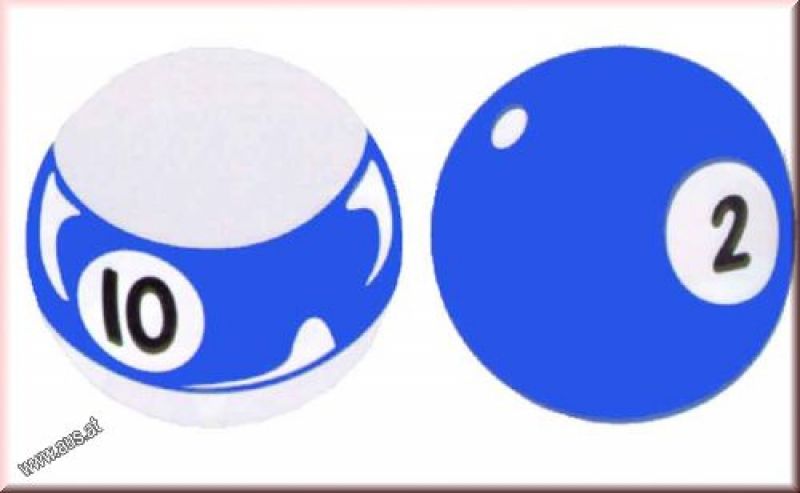 Self-adhesive sticker Pool Ball no. 2 and no.10 Diameterr 40cm