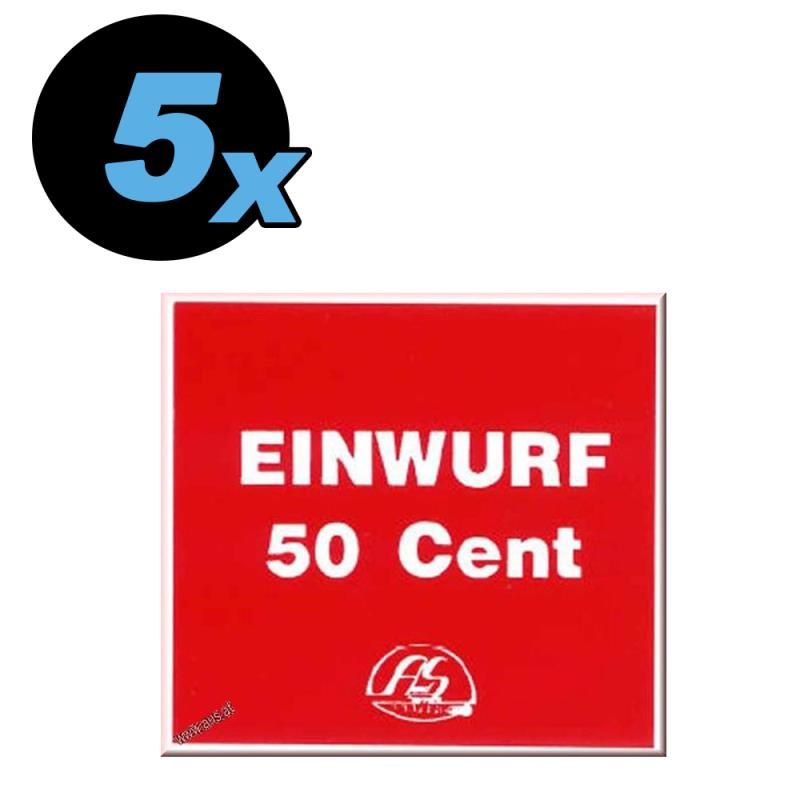 Self-adhesive sticker Einwurf 50 Cent