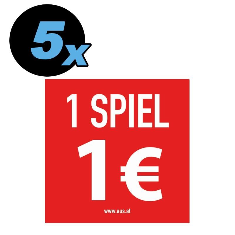 Self-adhesive sticker 1 Spiel 1,- Euro