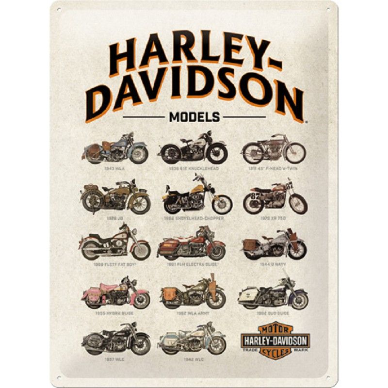 Tin signs - Harley Davidson Models - 30 x 40 cm