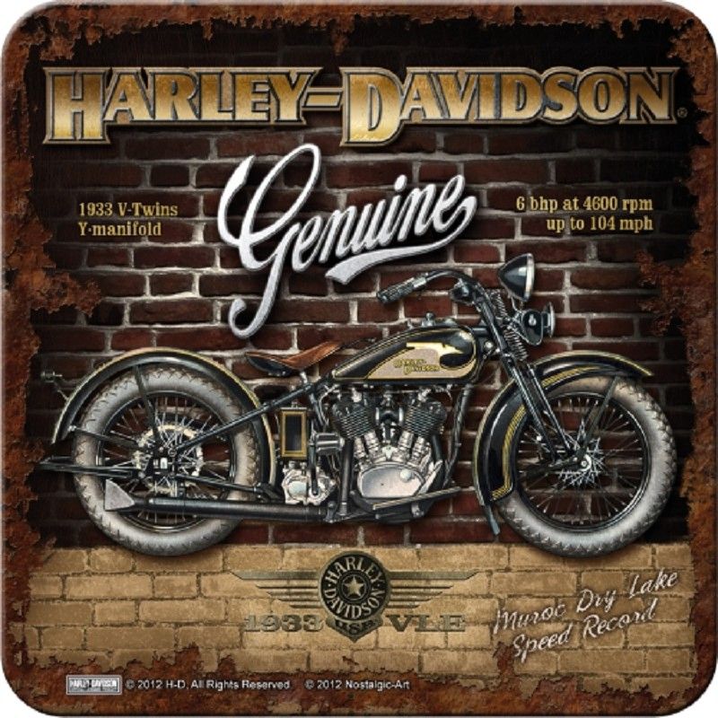 Metal coaster - Harley Davidson Brickwall