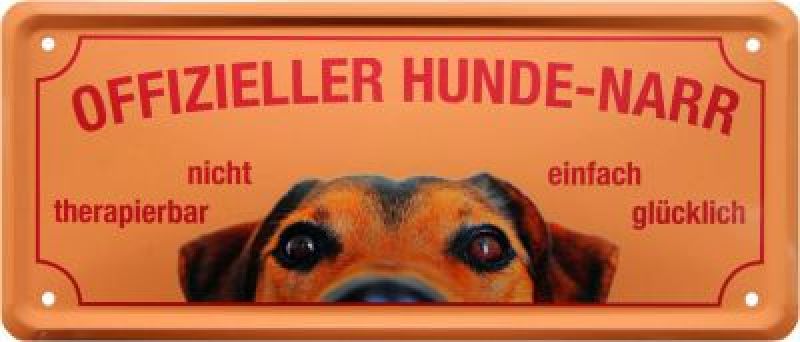 Metal sign  28x12 cm Offizieller Katzen-Narr