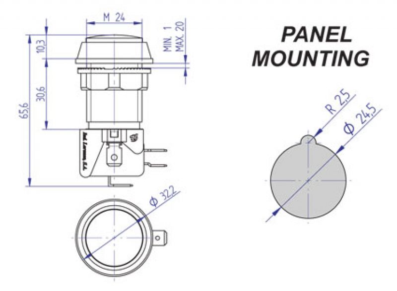 Leuchttaster rund 32 mm